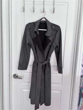 Love Token Suede Trench Coat